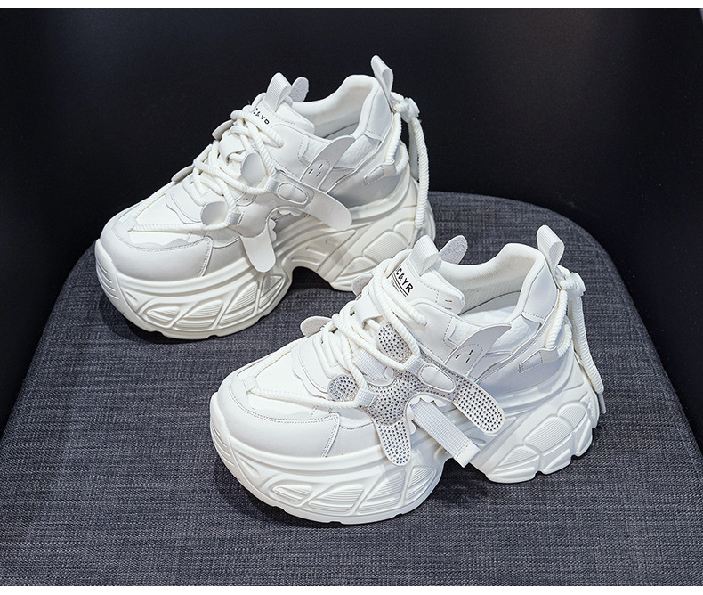 Giày sneaker nữ chunky đế dày tăng chiều cao phong cách Hàn Quốc — M2699 màu đỏ, M2699 màu be chi tiết 14
