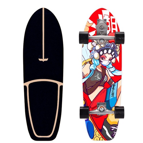 32-inch Landboarding S7 Spring Bridge No-Pedal Beginner Ski Simulation Training Board Professional Street Riding Commuter S1