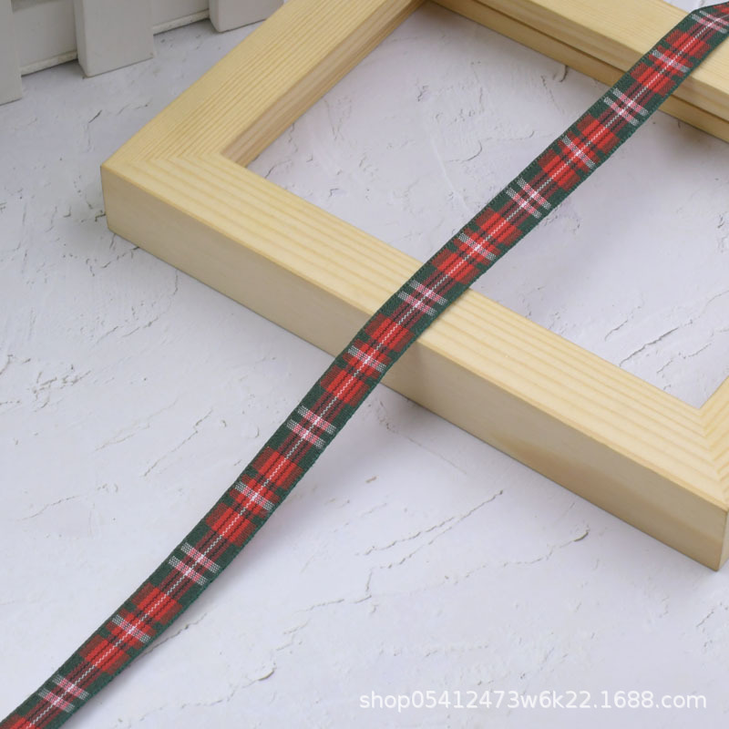 Cinta navideña multicolor Plaid cinta flor regalo embalaje decoración navideña DIY joyería material al por mayor