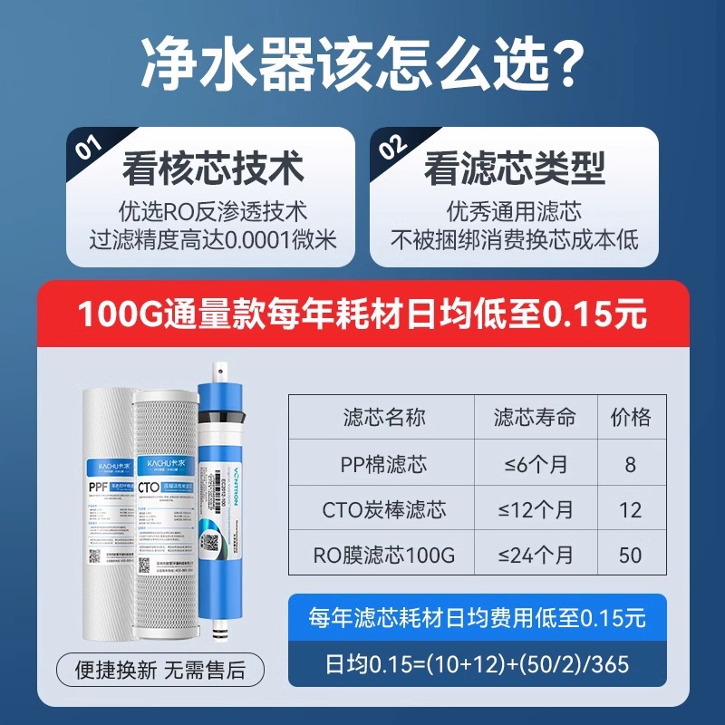 Purificador de agua doméstico de cocina bajo osmosis inversa toda la casa de agua purificadora de tres piezas de cocina nueva máquina de tubería filtrado de agua del grifo