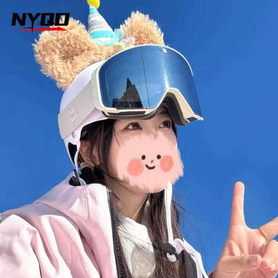 Motosiklet dəbilqələri Plush Bunny Ears Stickers - daffy-bear-birthday-hat-helmet-not-included