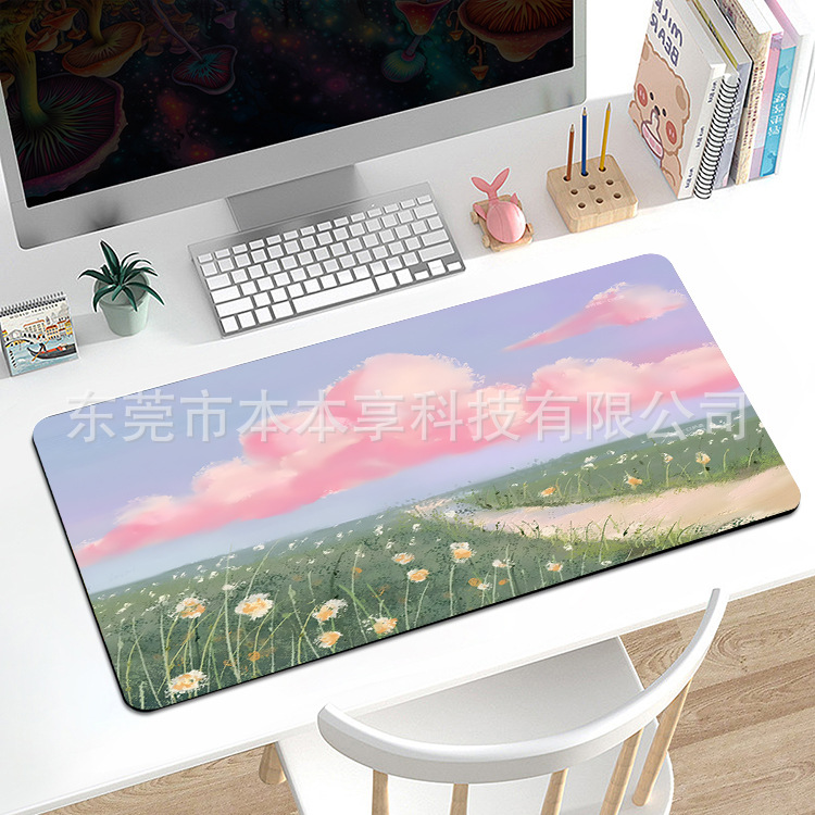 Alfombrilla de ratón, mapa de calor súper grande, línea abstracta, alfombrilla de ratón grande, nueva alfombra antideslizante corrugada de fluido, fábrica al por mayor