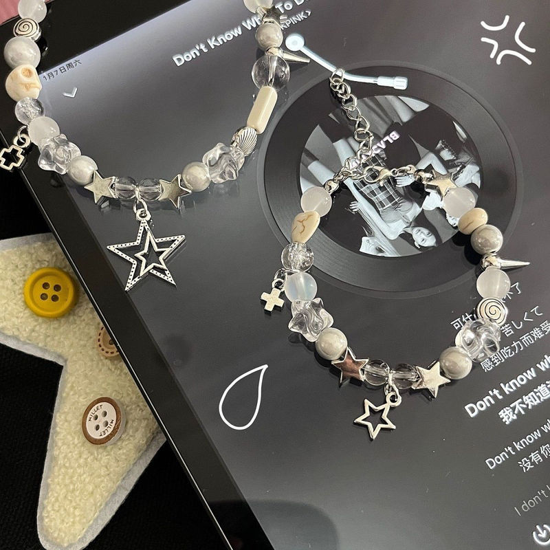 2025 New Style Deoxygenated Star Kitten Claw Bone Bracelet Female Ins Niche High-End DIY Handmade Beads