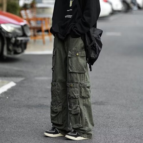 American fashion brand assault pants men's spring and autumn new high street vintage functional style tooling casual pants