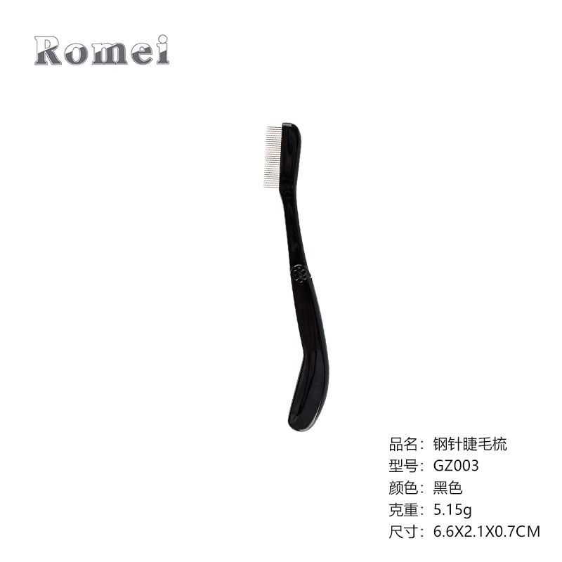 Ocho opcional de acero inoxidable aguja ceja peine pestañas peine Mosca-Eliminación de la pierna mango de plástico ceja peine cepillo de pestañas