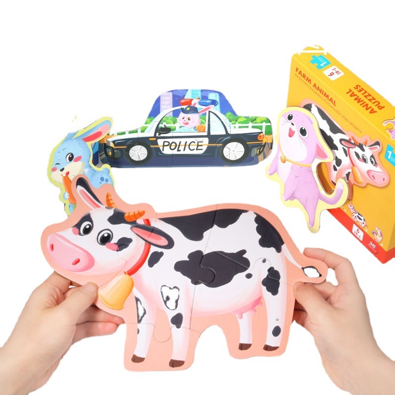 Rompecabezas infantil transfronterizo avanzado rompecabezas de tráfico de animales de gran bosque rompecabezas de educación temprana mecha cognitivo Warrior Puzzle