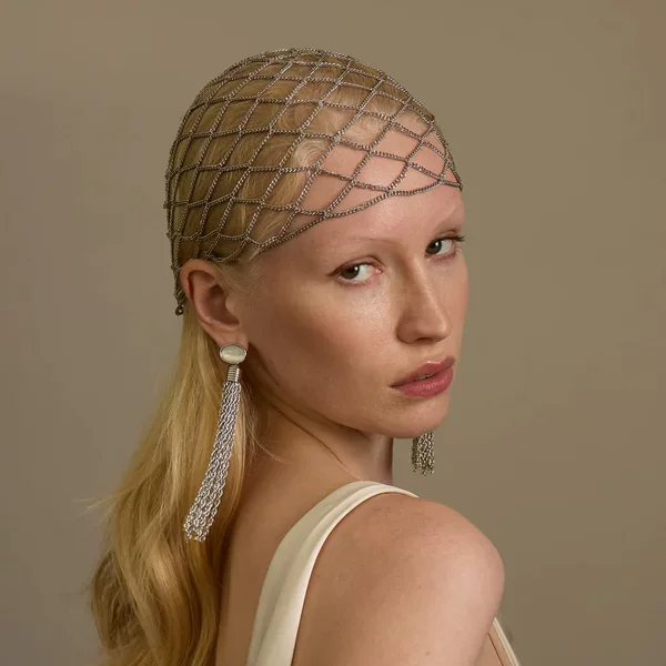 New Mesh Headwear with a High-End Feel, Versatile Metal Hair Chain, European and American Fashion Hair Accessories for Women, Headband