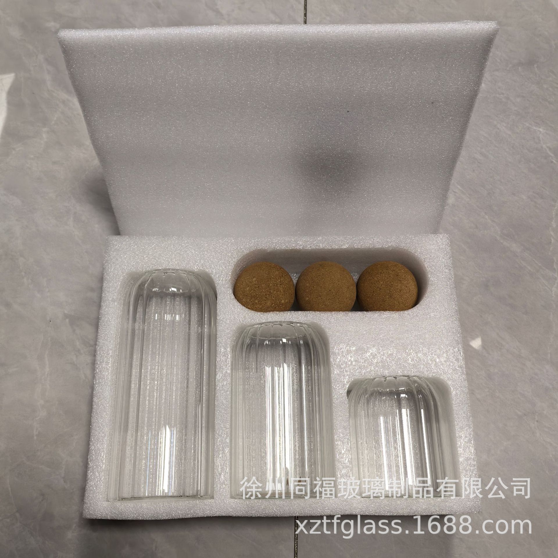 Frasco Cilíndrico de Vidrio Hermético con Tapón de Corcho Esférico de Vidrio de Borosilicato Alto para Café y Granos image 9