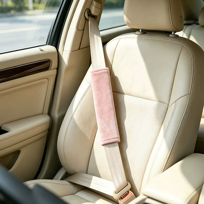 Car Seat Belt Shoulder Cover Four Seasons Universal Soft Plush Cartoon Protective Cover Anti-Leveler Safety Belt Shoulder Cover (Seat belt shoulder pad) - plush-pink-seat-belt-shoulder-pad