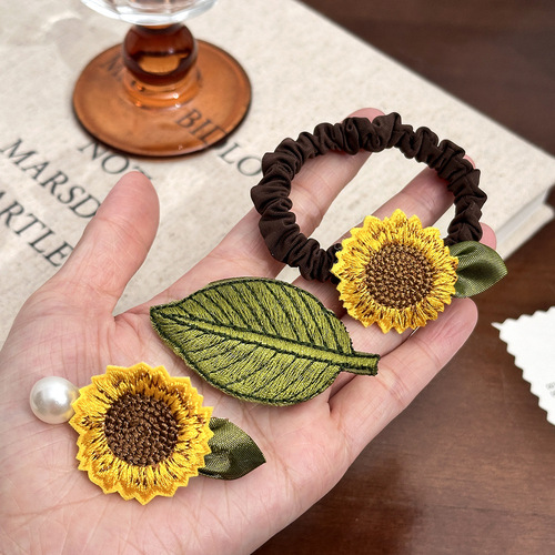 Win the championship~Sunflower Headband High-end Style Intestine Hair Tie 2025 Super Fairy Rubber Band for Women's Braided Hair