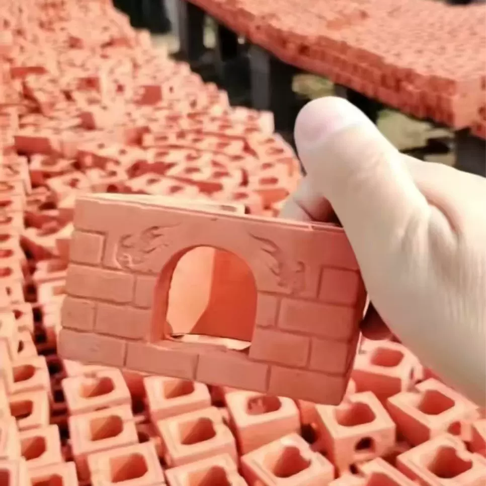 迷你微缩灶台石膏粉灰色砖红色儿童玩具手工DIY石膏粉无浮色模型