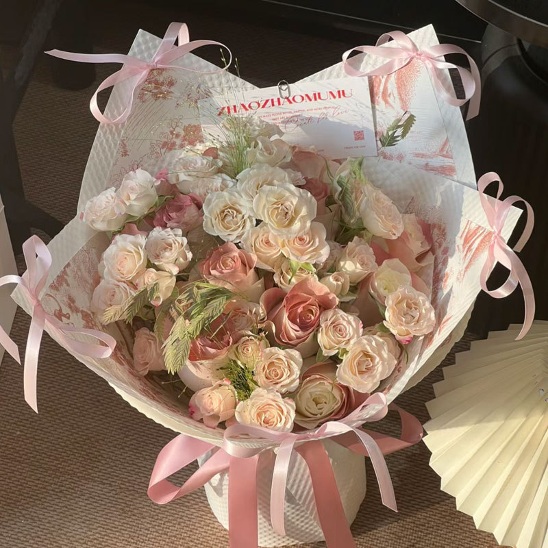 Huaxi tarde té negro retro papel de embalaje de Sydney flores flores ramo de flores artesanal papel de fusión a mano al por mayor