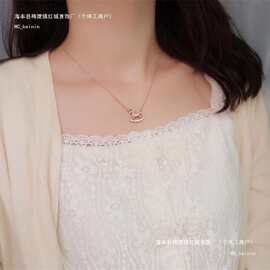 施家1：1对版梦幻旋转木马项链女施华洛元素水晶锁骨链女厂家代发
