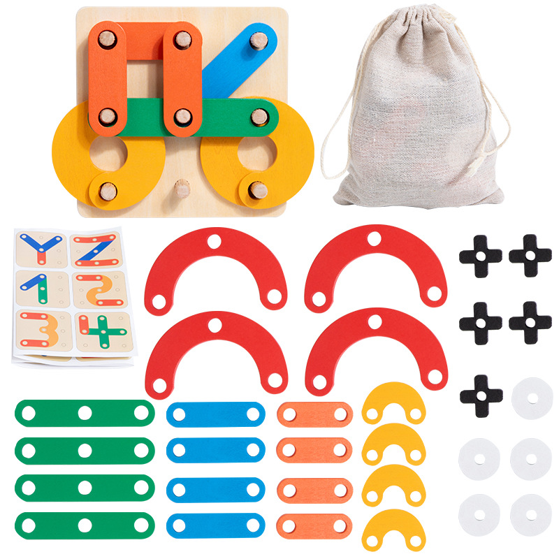 Monti madera variable puzzle tic-tac tic-tac ajedrez infantil geometría ensamblaje puzzle juego de entrenamiento de concentración juguete de puzzle