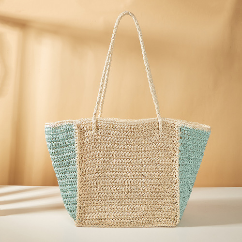  Summer Small Fresh Shoulder Woven Bag Pastoral Style Straw Bag Portable Seaside Vacation Beach Bag Casual Trend
