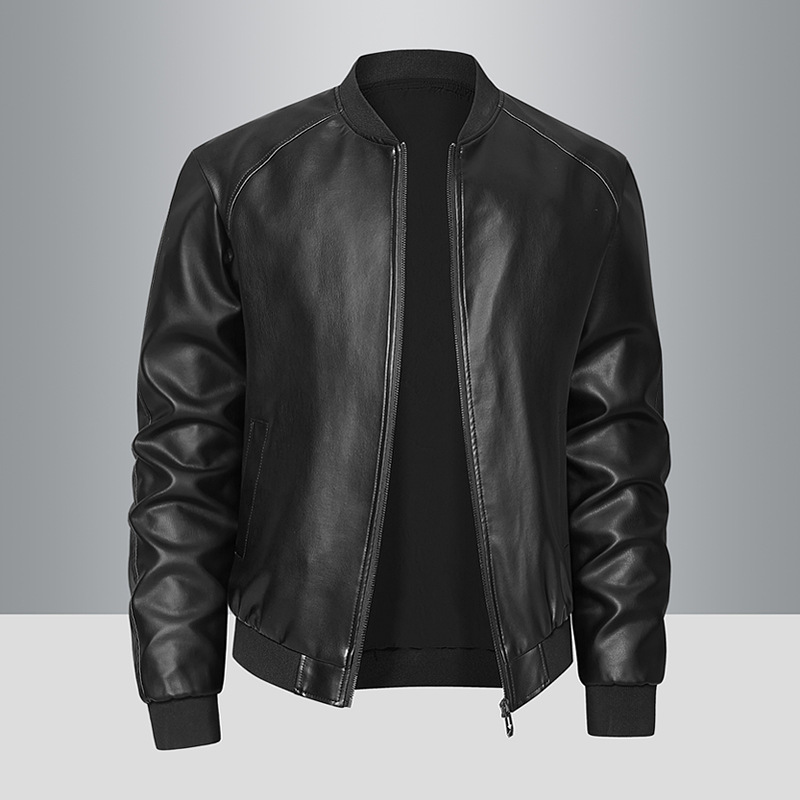 Cross-border 2025 Spring and Autumn Motorcycle Leather Jacket Men's Jacket Youth Men's Collar Casual Handsome Leather Jacket Men's Wholesale Cross-border 2025 Spring and Autumn Motorcycle Leather Jacket Men's Jacket Youth Men's Collar Casual Handsome Leather Jacket Men's Wholesale