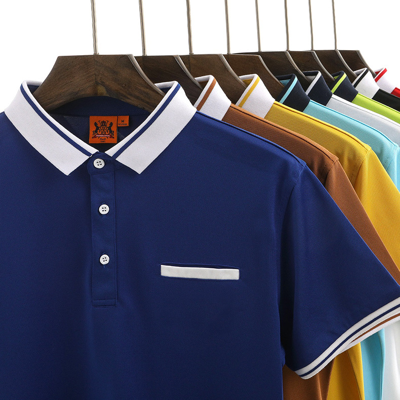 Camiseta de fibra de lino impresa LOGO cadena de supermercados de restaurantes ropa de trabajo polo servicio de ropa de personal envío rápido