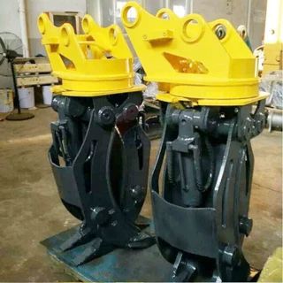 现货供应挖机前端属具抓木夹建筑工地矿用抓石器液压旋转式抓石夹