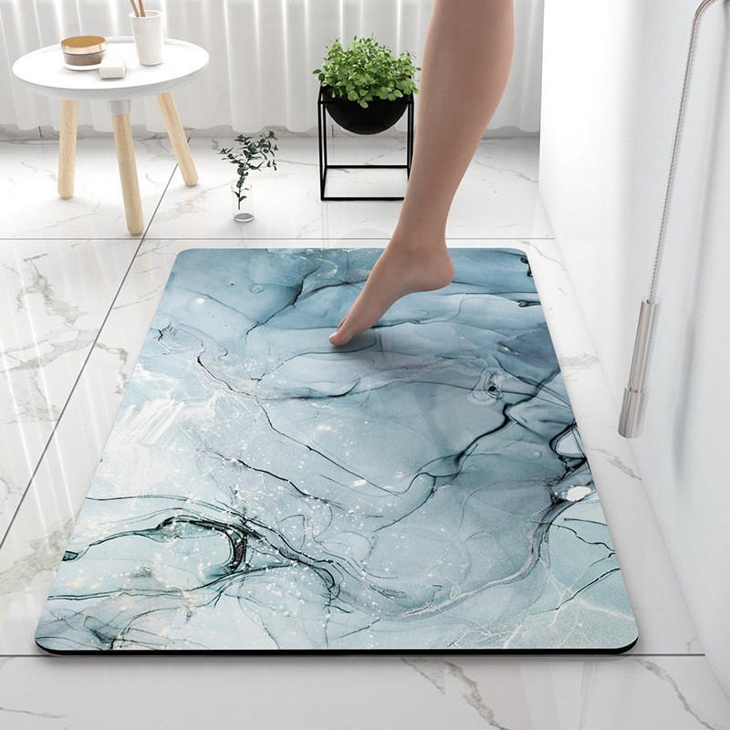 Scandinavian Accessible Luxury Marble Diatom Mud Absorbent Mat Bathroom Floor Mat Door Quick-Drying Foot Mat Bathroom Non-Slip Mat