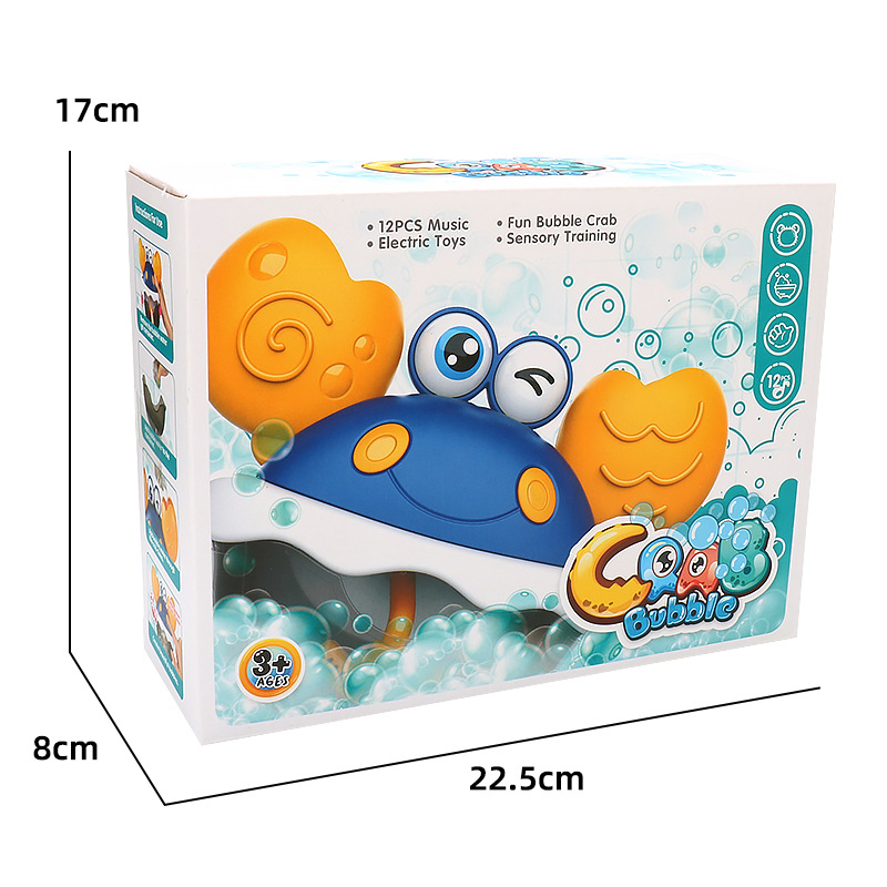 El mismo tipo de chatter espuma de cangrejo de burbuja, baño de bebés, juguetes de baño de agua, música eléctrica, cangrejo de burbuja automático
