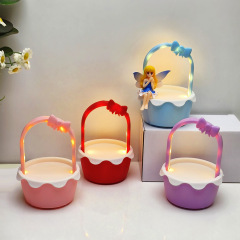 新しいクリエイティブリボンフラワーバスケットナイトライト子供の手作り DIY 発光おもちゃ誕生日ギフト小さなテーブルランプ