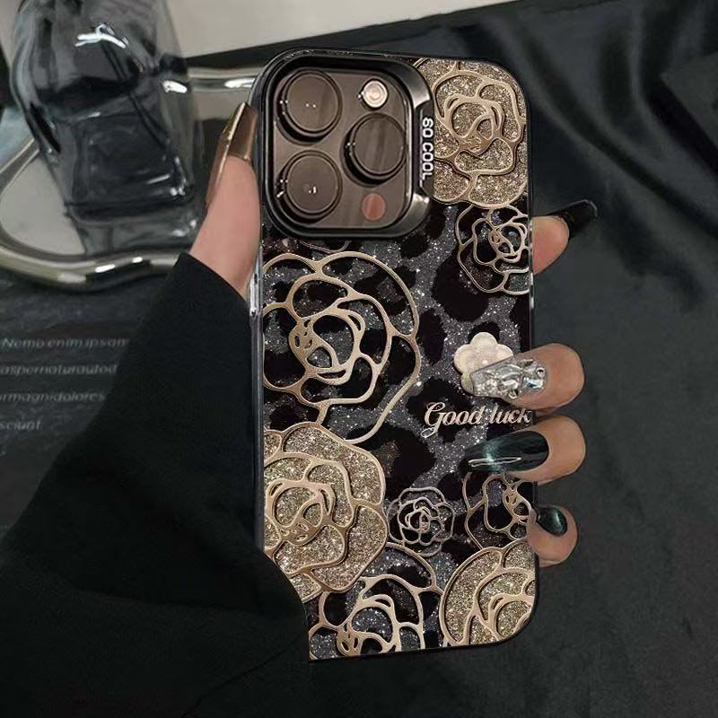 Black Leopard Print Case Suitable for Apple 17 Promax Phone, Personalized Energetic Case for iPhone 16/15/14/13 in European and American Style