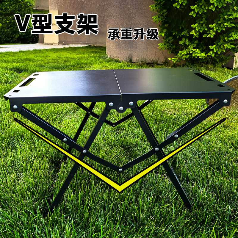 戦術テーブルピクニックストーブ茶調理炭素鋼キャンプテーブルポータブル多機能バーベキューテーブル折りたたみテーブル屋外キャンプテーブル|undefined