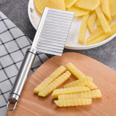Potato Chipper, Stainless Steel Potato Slicer, Strips Cutter, French Fry Knife, Vegetable Slicer, Wave-Shaped Potato Flower Slicer, Wholesale