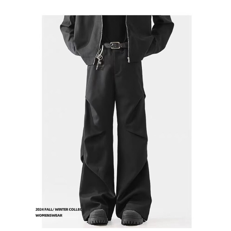 Niche Design Sense Machete Draped Sense Micro-Laxi Pants Men's High Street Loose Straight Casual Stacked Student Trendy Pants