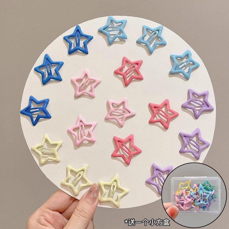 Nuevo clip de BB dopamina de color estrella de pentaco pequeño clip de cabello para niños tocado para niños lindos bordes laterales clip de cabello