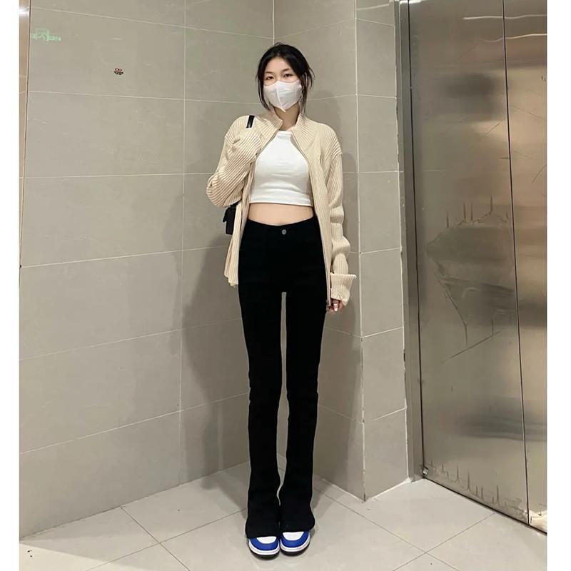 马蹄裤175高个子加长牛仔裤女春秋季微喇叭裤显瘦弹力修身拖地潮|undefined