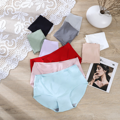 Women's ice silk seamless women's underwear one-piece underwear breathable sexy mid-waist women's underwear briefs head 810