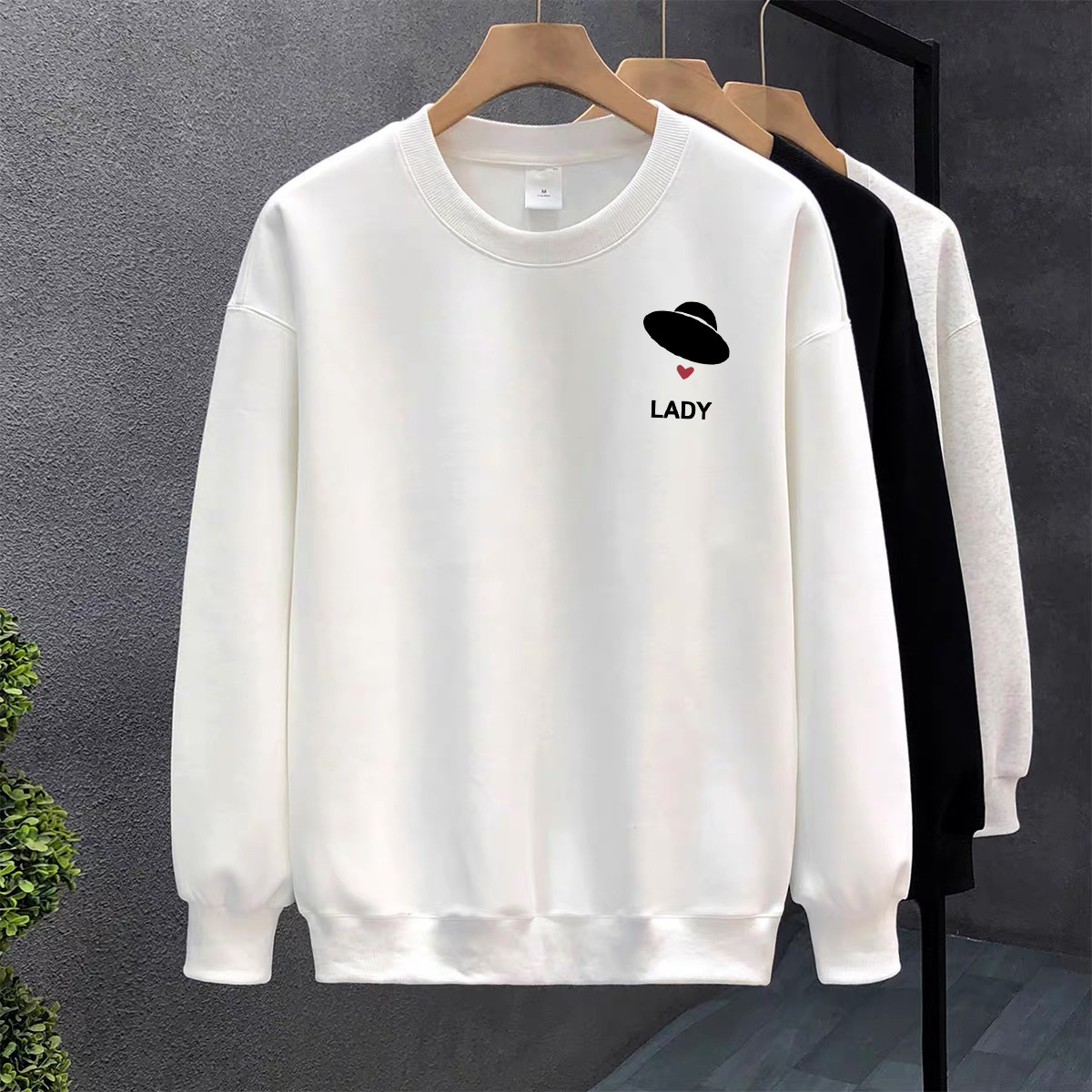 Blanco pesado camiseta de algodón mujer otoño invierno nuevo estilo europeo y americano camiseta de manga larga camiseta de fondo camiseta de estudiantes sin terciopelo