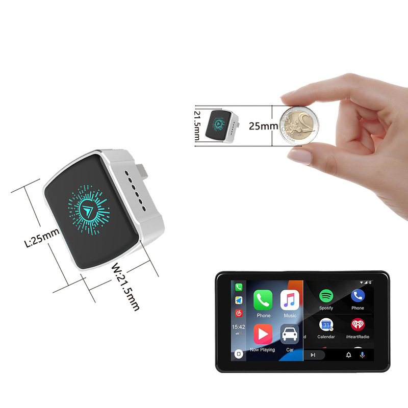 新しい横型プラグインカラフルなライトワイヤレス carplay ボックス Android 自動ワイヤレスアダプターカー相互接続クロスボーダー|undefined