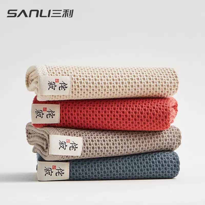 Sanli Towel Cotton Gauze Absorbent Quick-drying Adult Couple Household Gift Honeycomb Thickened Face Wash Towel Wholesale