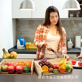 竹制土豆洋葱储物篮家用可堆叠水果蔬菜收纳篮衣服整理篮