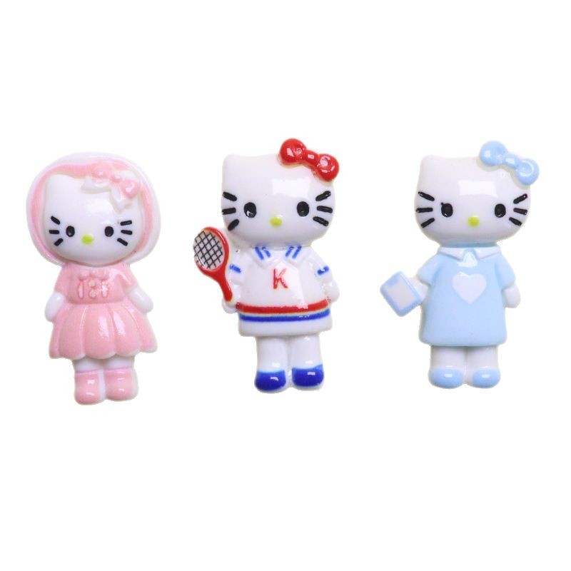 Accesorios de resina Traje de dibujos animados KT gato bricolaje horquilla funda para teléfono móvil zapatos flor taza de agua caja de almacenamiento material de decoración