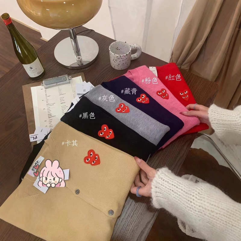 Pink Stacked Heart Knit Cardigan Sweater for Women, Same Style as Jiuchuan, Couple and Family Matching Outfits, High-End Feel Pink Stacked Heart Knit Cardigan Sweater for Women, Same Style as Jiuchuan, Couple and Family Matching Outfits, High-End Feel