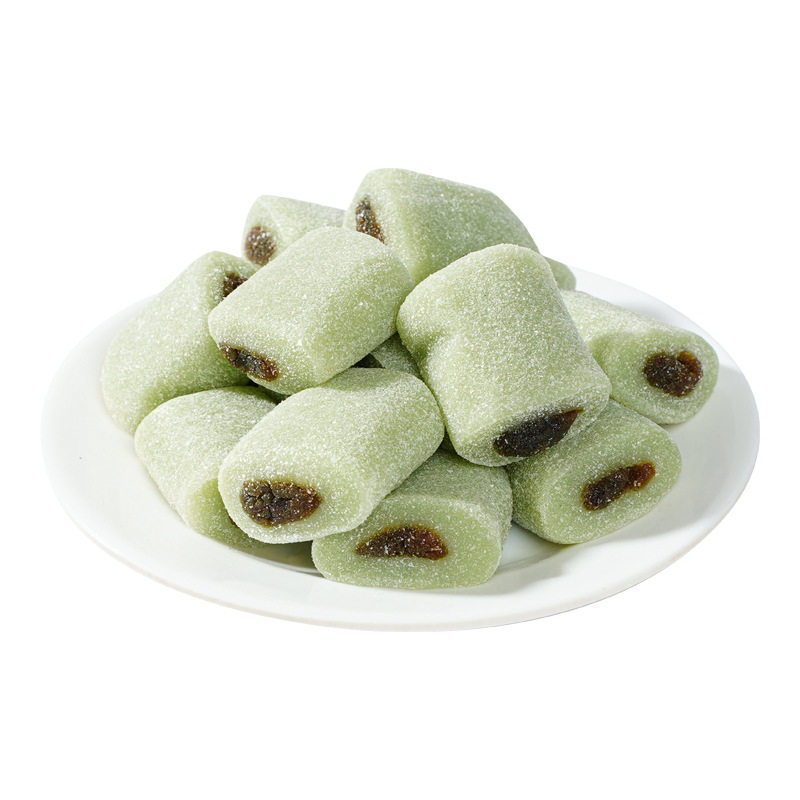 0-Sugar Lotus Leaf Red Bean Cake with Poria and Longjing Tea, Pure Handmade Pastry, Sugar-Controlled Snack for Satisfying Cravings and Filling Hunger, Meal Replacement Snack