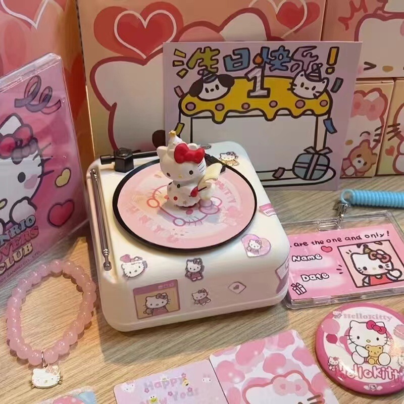 ビニール回転ショック KT 猫レコードプレーヤー Bluetooth スピーカー周辺機器かわいいミニスピーカー男性と女性のための誕生日プレゼント|undefined