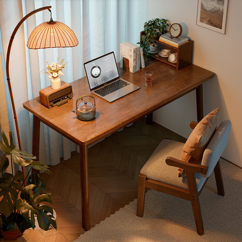 All Solid Wood Desk Student Adult Home Simple Table Rectangular Writing Study Desk Bedroom Computer Desk