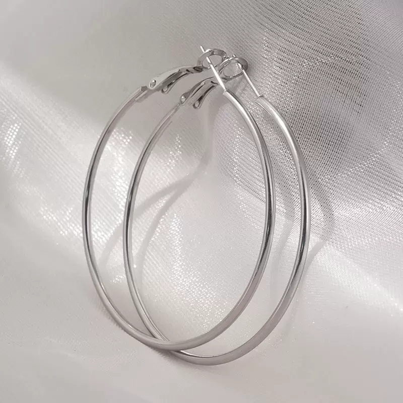 欧美热销大圆圈夸张耳环防过敏钢针不锈钢18K真金不掉色大圆耳圈