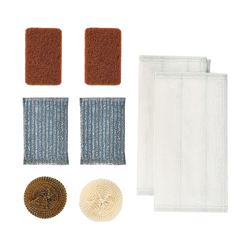 Eight-piece kitchen cleaning supplies set, sponge scrubbing block, cleaning wipes, household pot and dish scrubbing set
