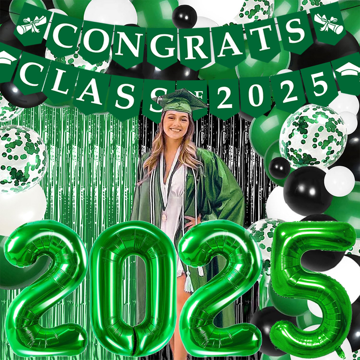 Globos de temporada de graduación, globos de látex, fiesta de decoración, combinación de película de aluminio redonda de 10 pulgadas, globos digitales azules al por mayor