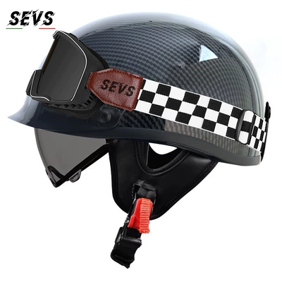 women, summer scooter half helmet, Motosiklet kaskı (dəbilqə) - bright-carbon-tea-lens-mig-large-frame-goggles-m