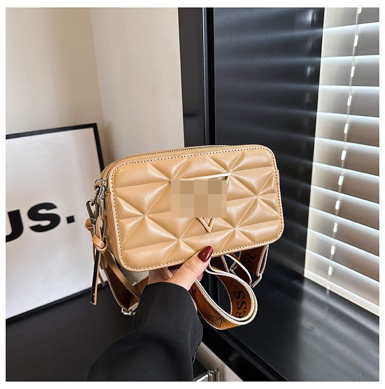 Bolso bandolera transfronterizo tendencia de moda femenina bolso de cámara de todo fósforo sentido de alta gama casual correa de hombro con bordado de rombo pequeño bolso cuadrado