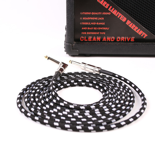 Wholesale Folk Electric Box Electric Guitar Cable 3m 6m Bass Performance Noise Reduction Elbow Audio Electric Guitar Cable