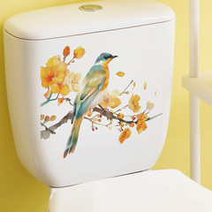 外貿卡通浪漫樹枝花鳥兒童浴室馬桶貼家居裝飾牆貼貼紙自粘批發