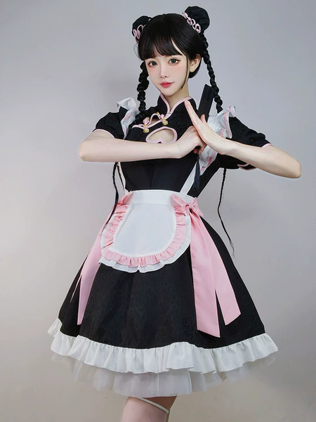 Chinese maid suit type C (with hairband + hair bag)