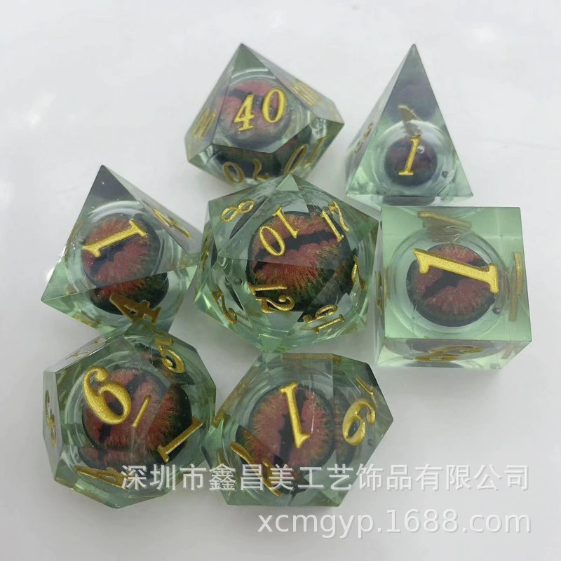Эксклюзивно доступно за пределами страны для трясущихся глаз DND Dungeons and Dragons TRPG игра поликогольные (многоугольные) творческие кости угловое дерево